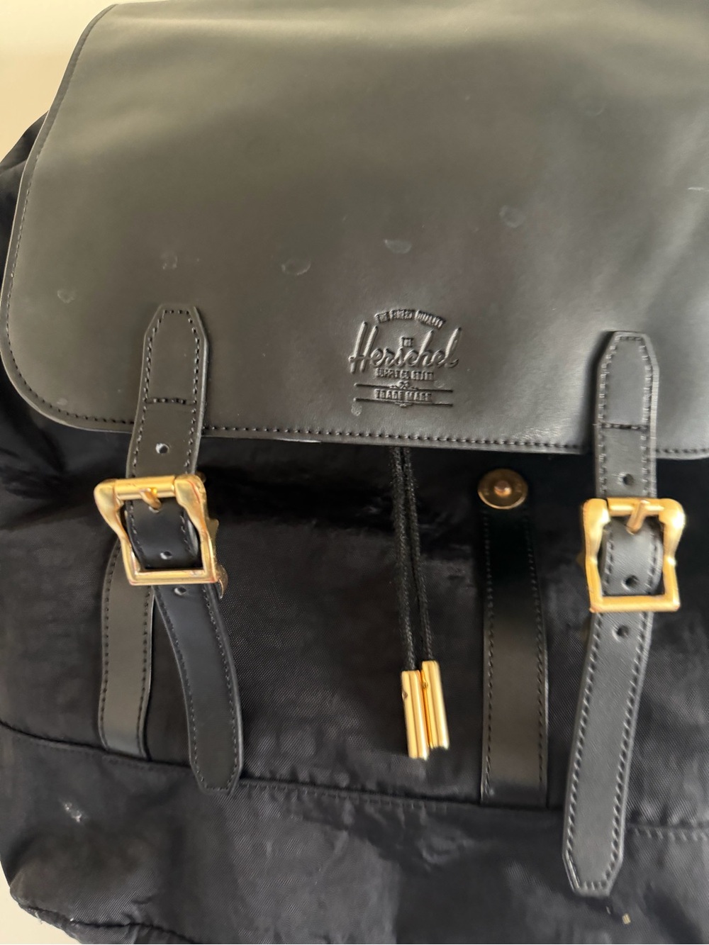 Herschel Supply Company Black Backpack with Gold Hardware
